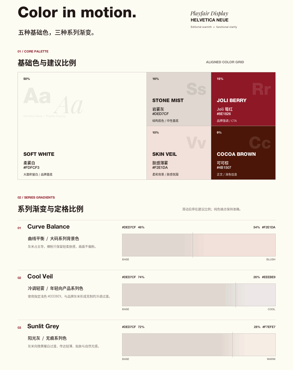 LetsJoli 五种基础色与三种系列渐变的动态颜色规范